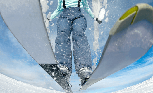 A woman skiing