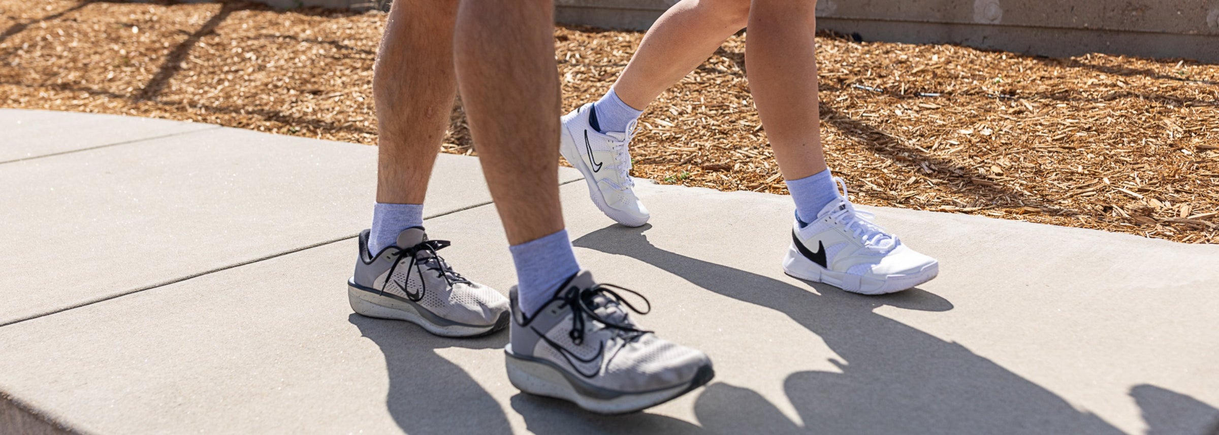 man wearing blister free socks while laying down