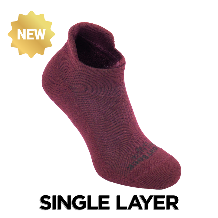 Run Luxe, Single Layer, Tab, Maroon.