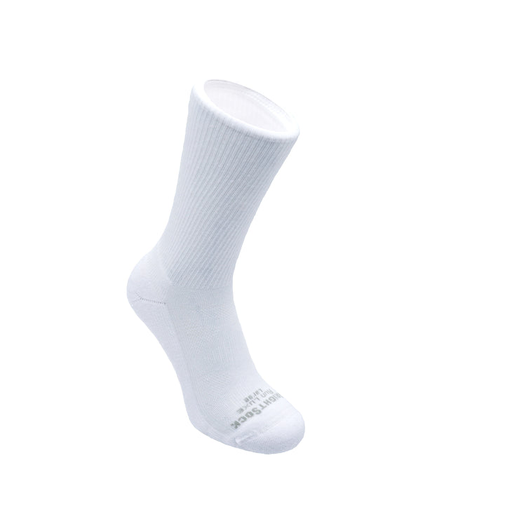Run Luxe socks, Crew length, white.