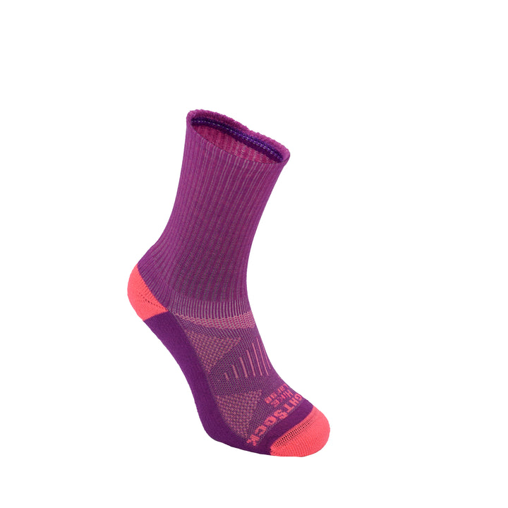 Kids Hike, Crew Length, Plum Pink.