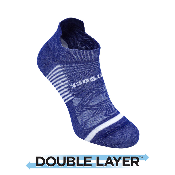 Cover image of - CoolMesh two style, Tab height, Dark Blue sock with white accents.
