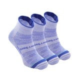 CoolMesh two style, Quarter height, light blue socks with darker blue accents, three pair pack.