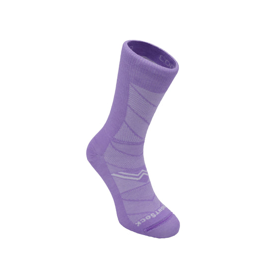 CoolMesh two style, Crew height, lavender sock with white accents.