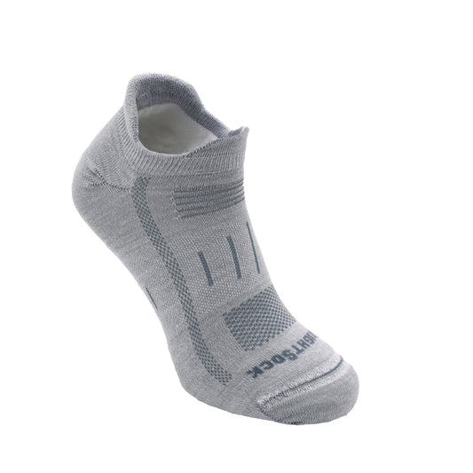 Endurance style, Tab height, Grey sock with darker grey accents.