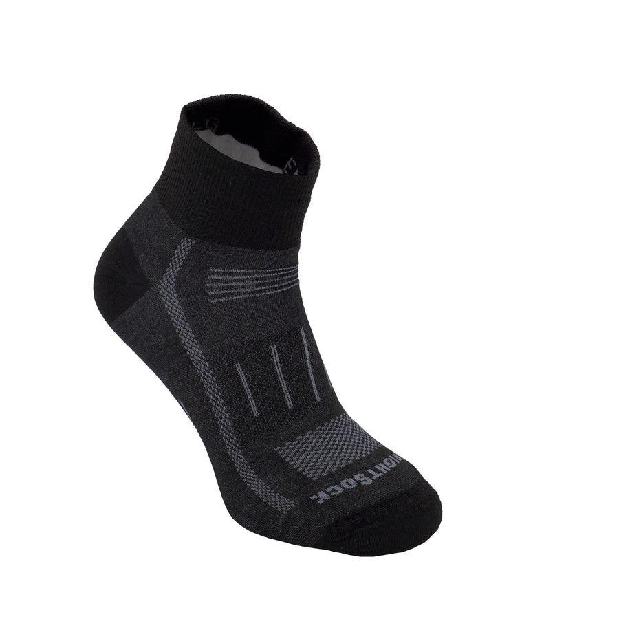 Endurance, Double Layer, Quarter, Black socks.