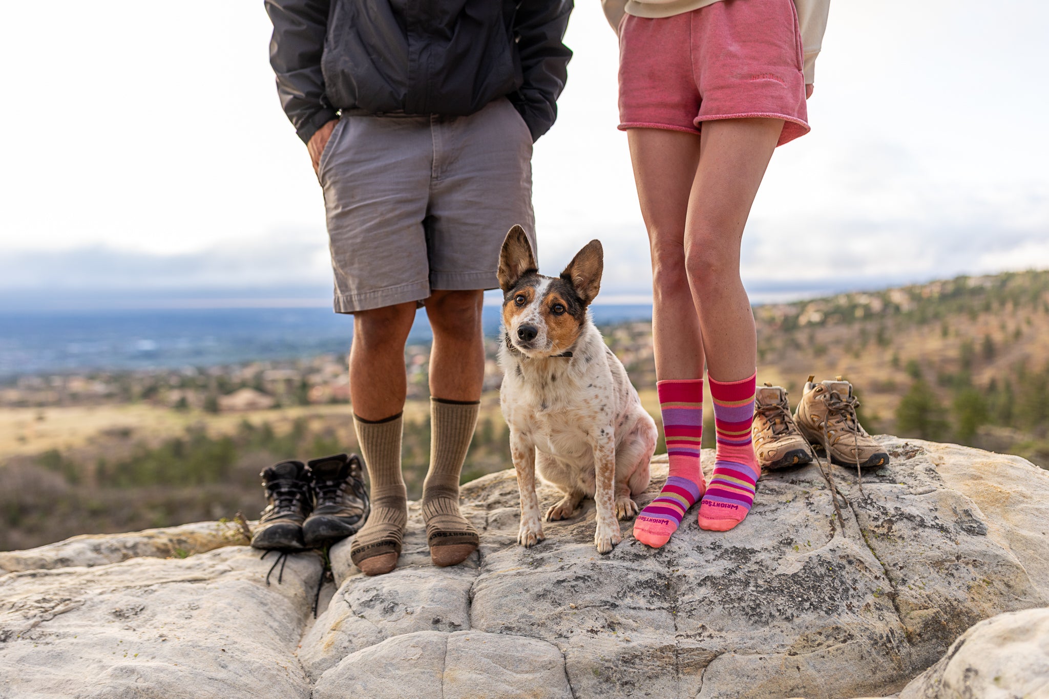 Trail runner wearing Wrightsock Double Layer anti-blister socks