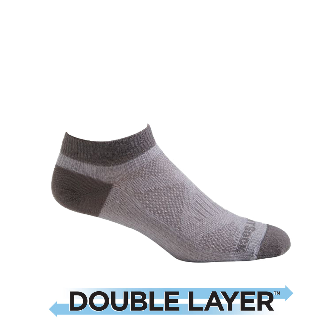 Womens CoolMesh, Double Layer, Lo Quarter, Titanium socks.