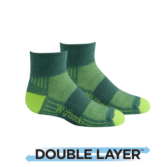 Kids CoolMesh, Double Layer, Quarter, Grey Yellow socks.